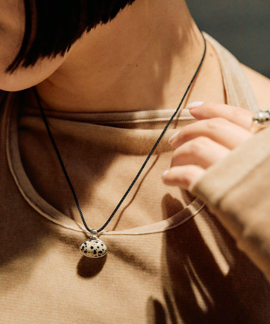 《インフルエンサーuchida企畫/スターリングシルバー》橢圓形寶石項鍊