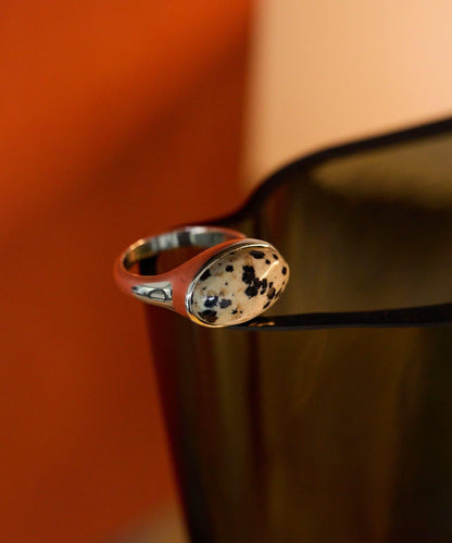 《インフルエンサーuchida企畫/スターリングシルバー》橢圓形寶石純銀戒指