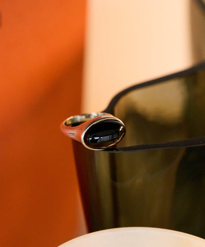 《インフルエンサーuchida企畫/スターリングシルバー》橢圓形寶石純銀戒指