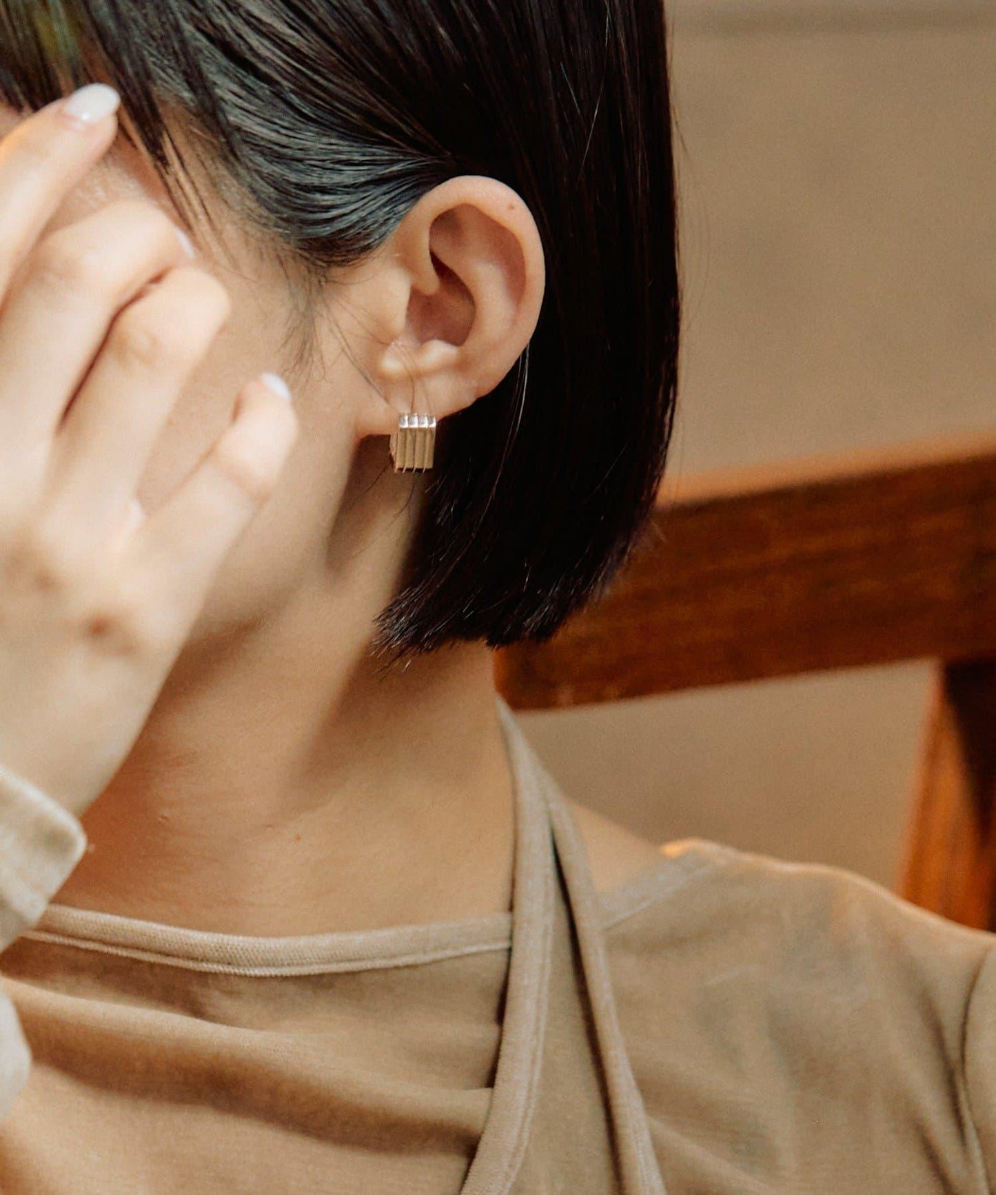 《インフルエンサーuchida企畫/スターリングシルバー》方形圈耳環