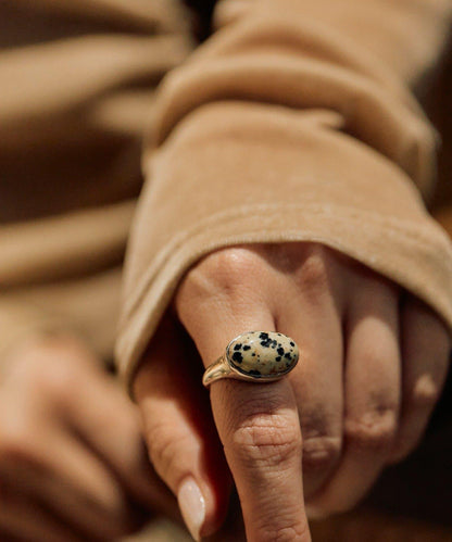 《インフルエンサーuchida企畫/スターリングシルバー》橢圓形寶石純銀戒指