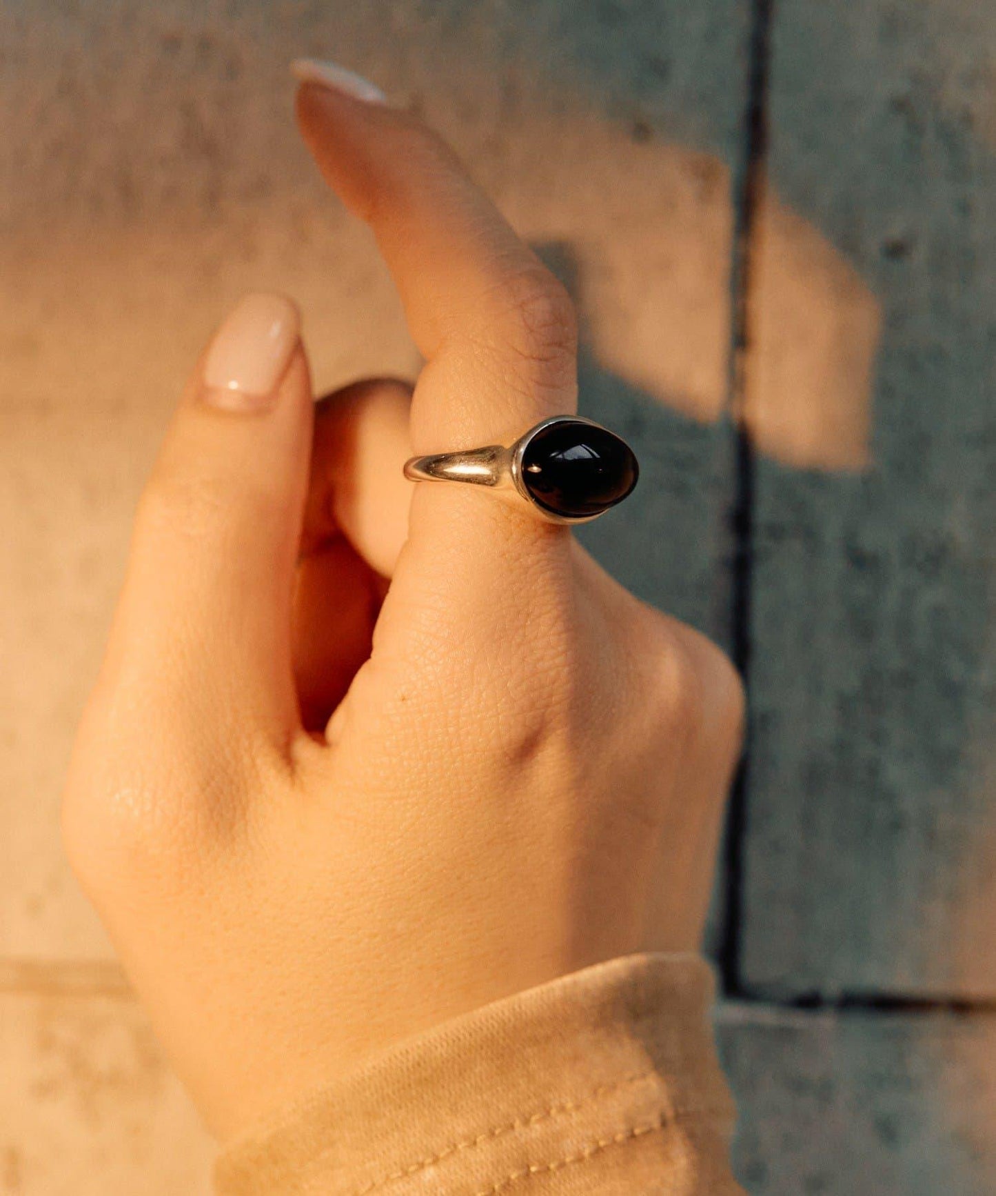 《インフルエンサーuchida企畫/スターリングシルバー》橢圓形寶石純銀戒指