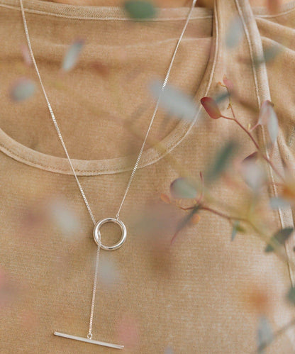 《インフルエンサーuchida企畫/スターリングシルバー》T字扣長款項鍊