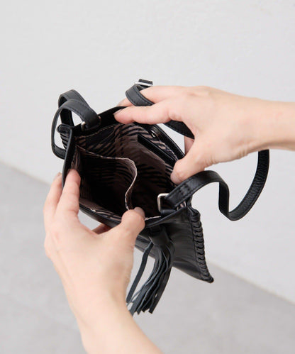 sampo×ear馬蹄形流蘇單肩包《本革/輕量150g》