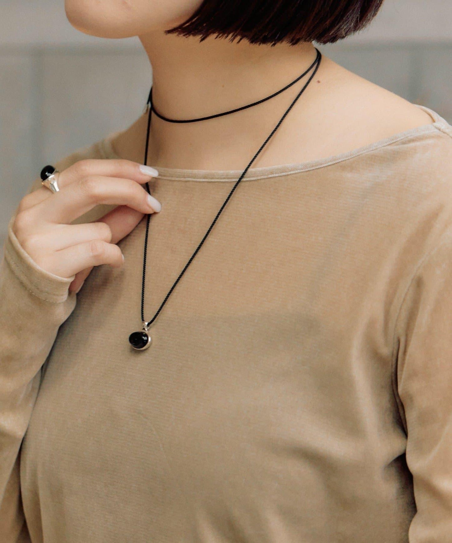 《インフルエンサーuchida企畫/スターリングシルバー》橢圓形寶石項鍊