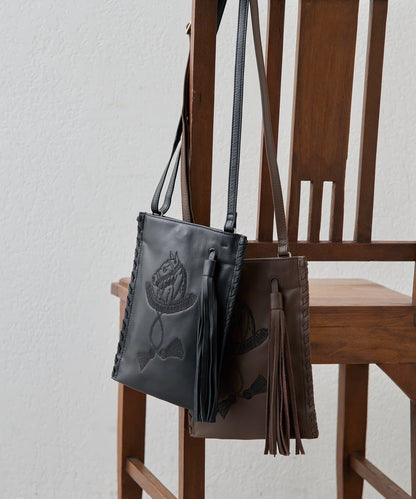 sampo×ear馬蹄形流蘇單肩包《本革/輕量150g》