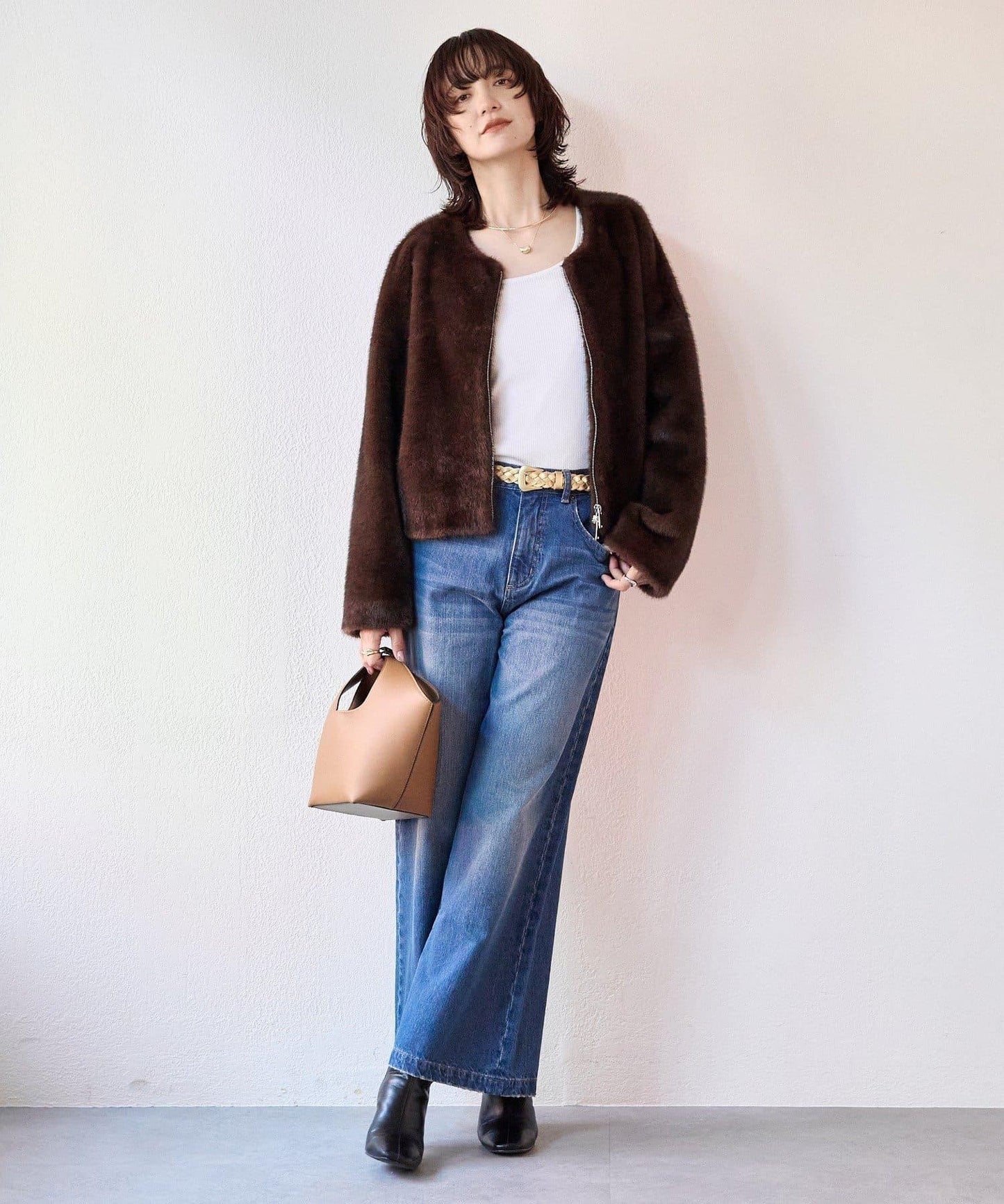 【時尚感十足】寬鬆喇叭牛仔褲