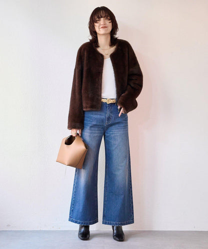 【時尚感十足】寬鬆喇叭牛仔褲