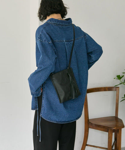 sampo×ear馬蹄形流蘇單肩包《本革/輕量150g》