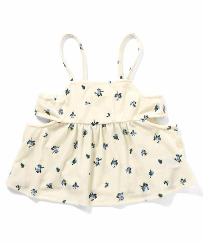 天鵝絨側開式吊帶上衣