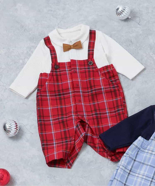 格紋揹帶連體衣