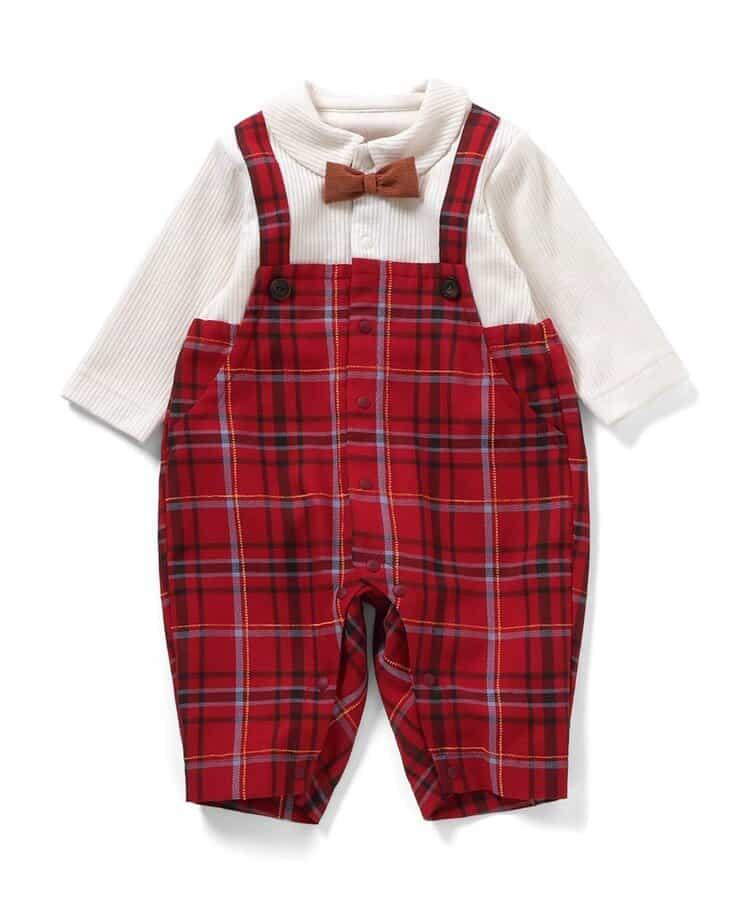 格紋揹帶連體衣