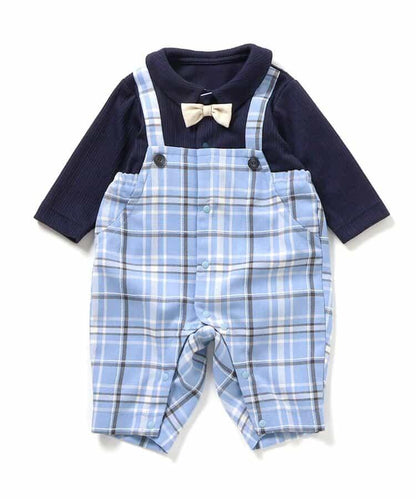 格紋揹帶連體衣