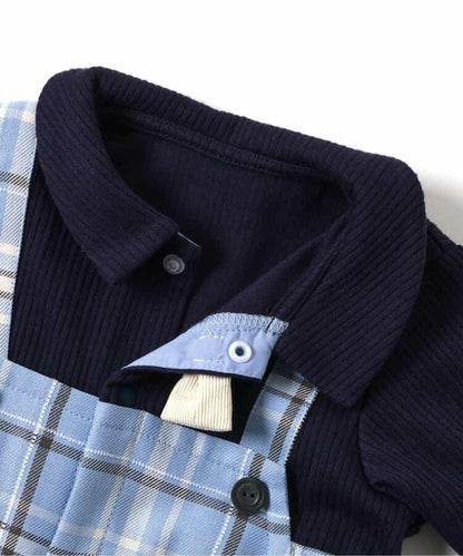 格紋揹帶連體衣