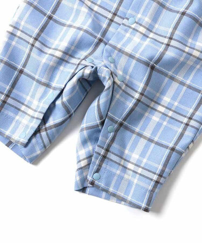 格紋揹帶連體衣