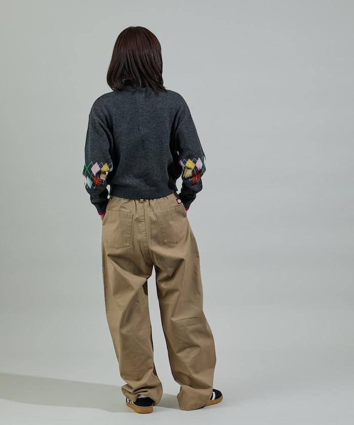 拼色迷你菱格針織POLO衫