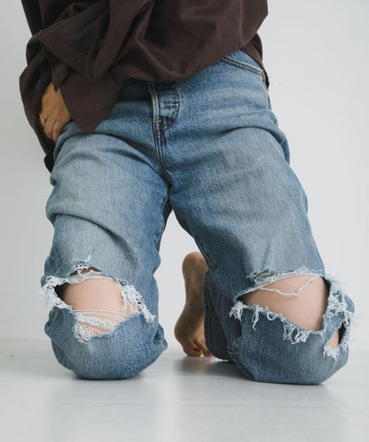 Levi’s 高腰直筒九分牛仔褲