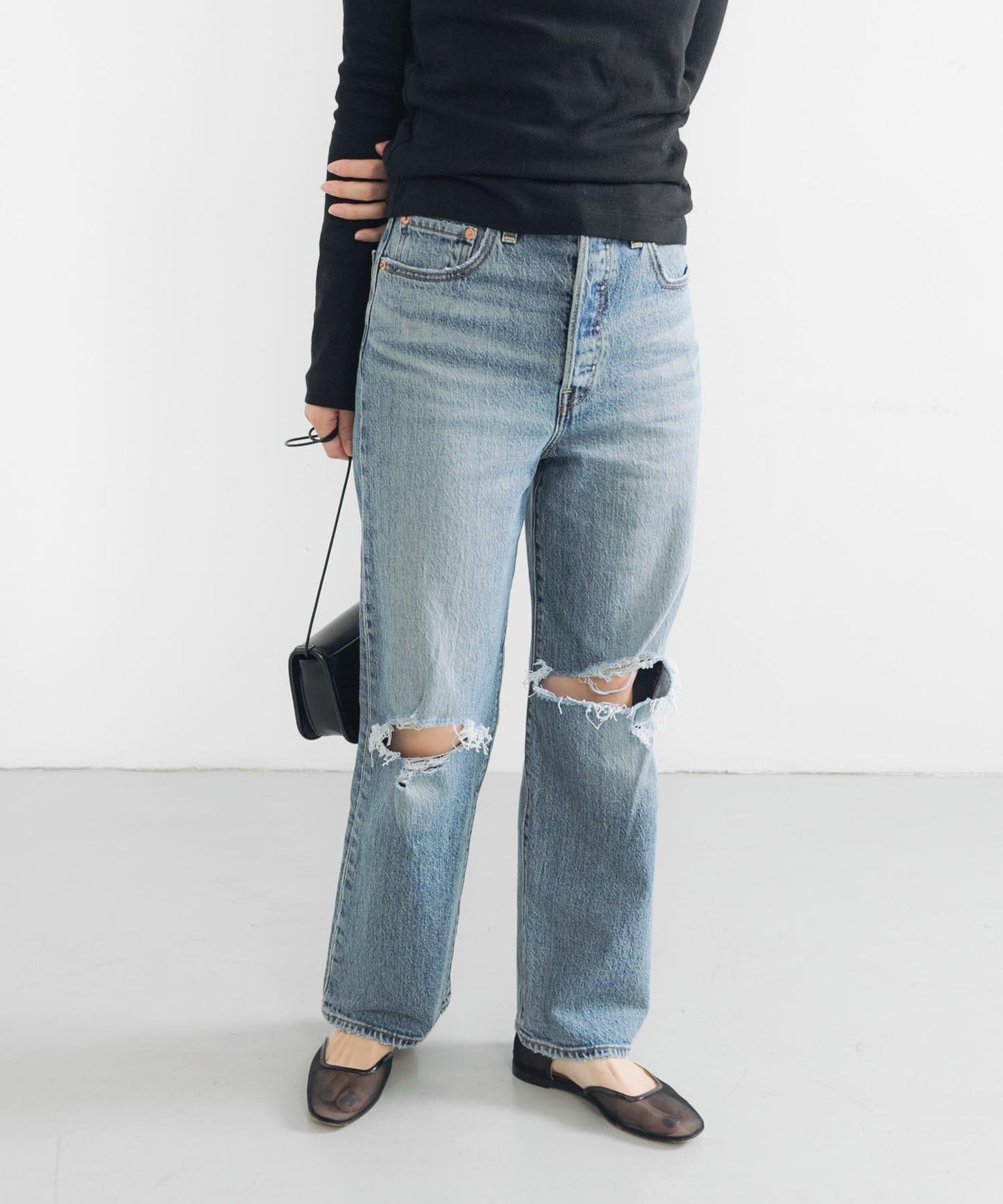 Levi’s 高腰直筒九分牛仔褲