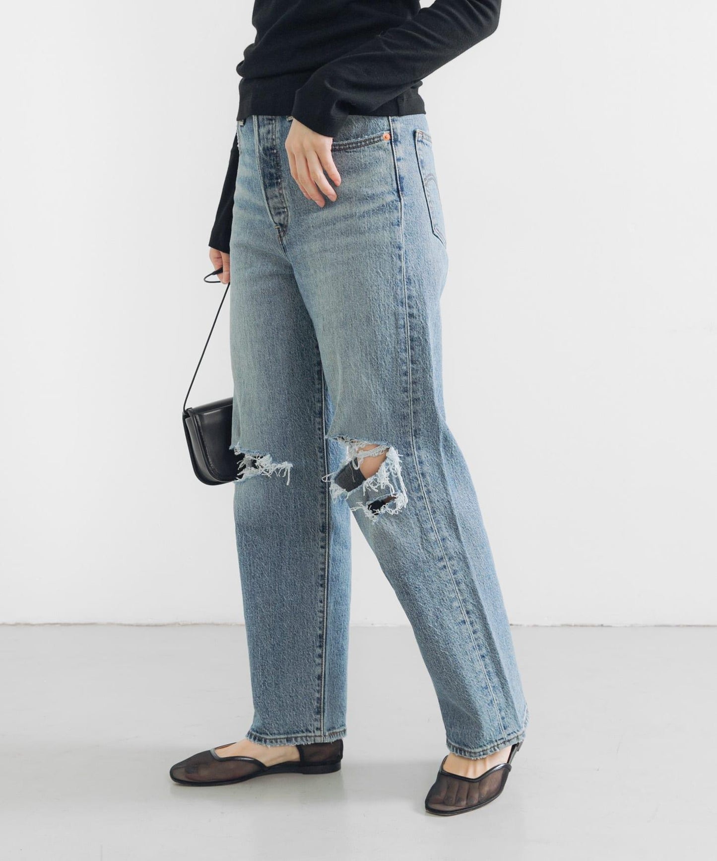 Levi’s 高腰直筒九分牛仔褲