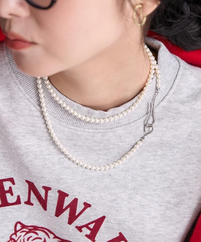 長款珍珠掛鉤項鍊