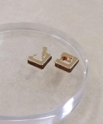 方形一鍵式耳環