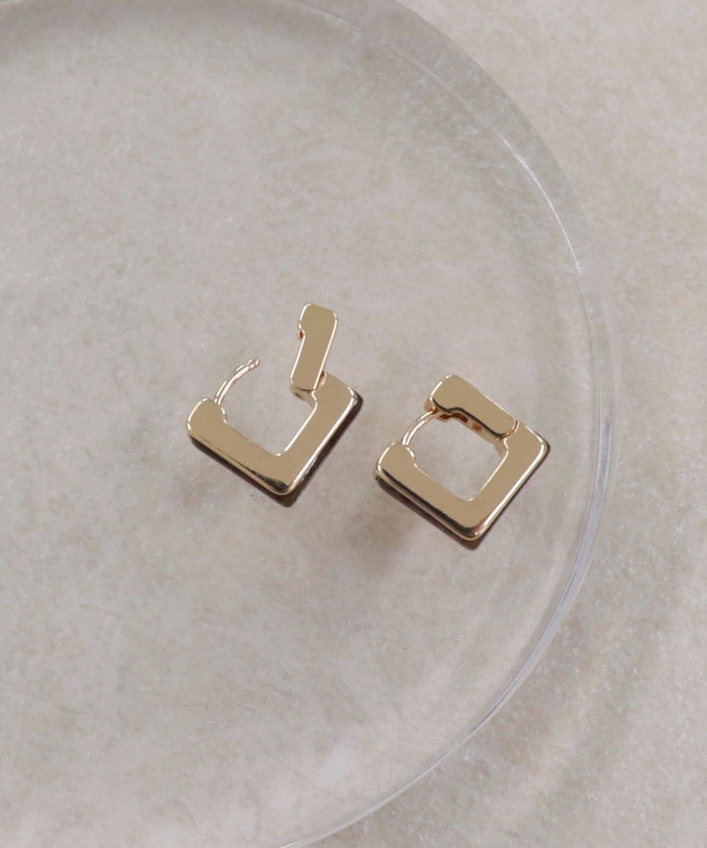 方形一鍵式耳環