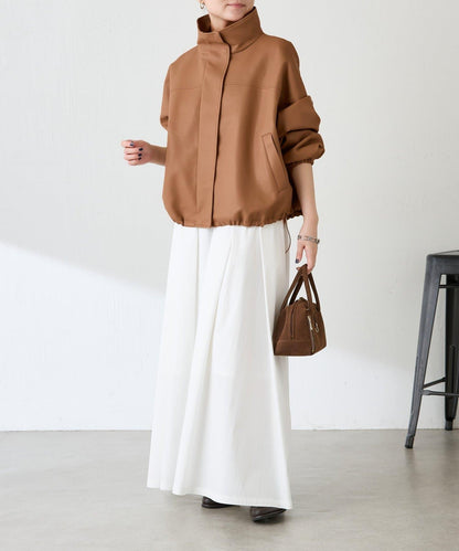 【高級感】仿皮繡花立領夾克