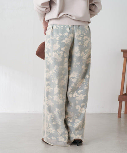 【輕薄遮身◎】輕薄疊穿花卉圖案褲