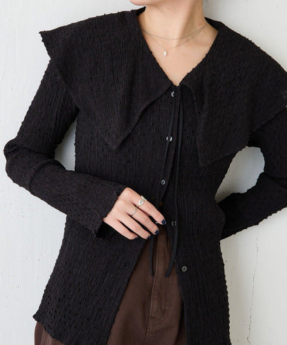 【領子可拆卸】大翻領開衫