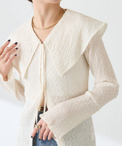 【領子可拆卸】大翻領開衫