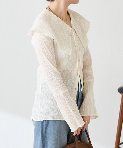 【領子可拆卸】大翻領開衫