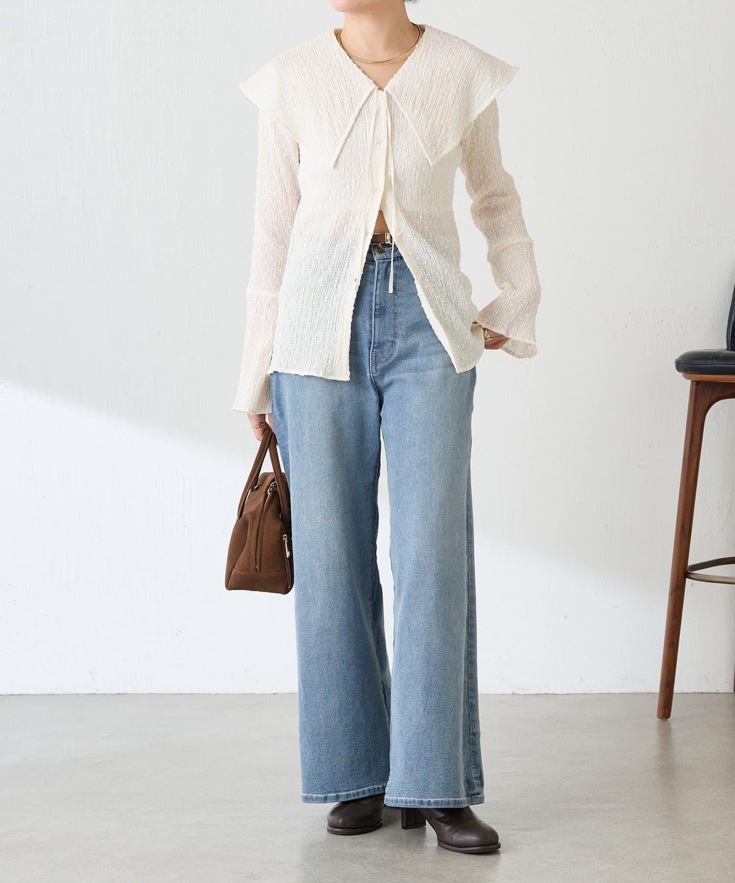 【領子可拆卸】大翻領開衫