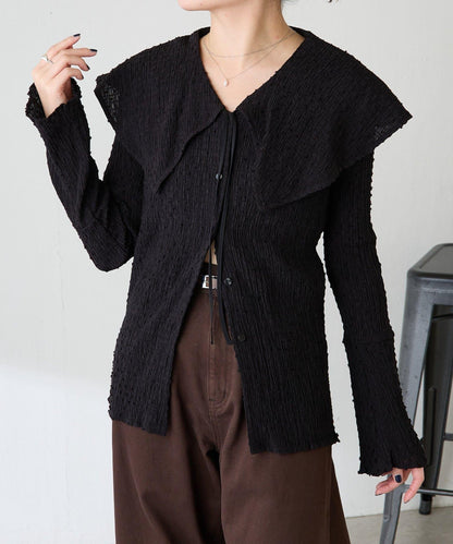 【領子可拆卸】大翻領開衫