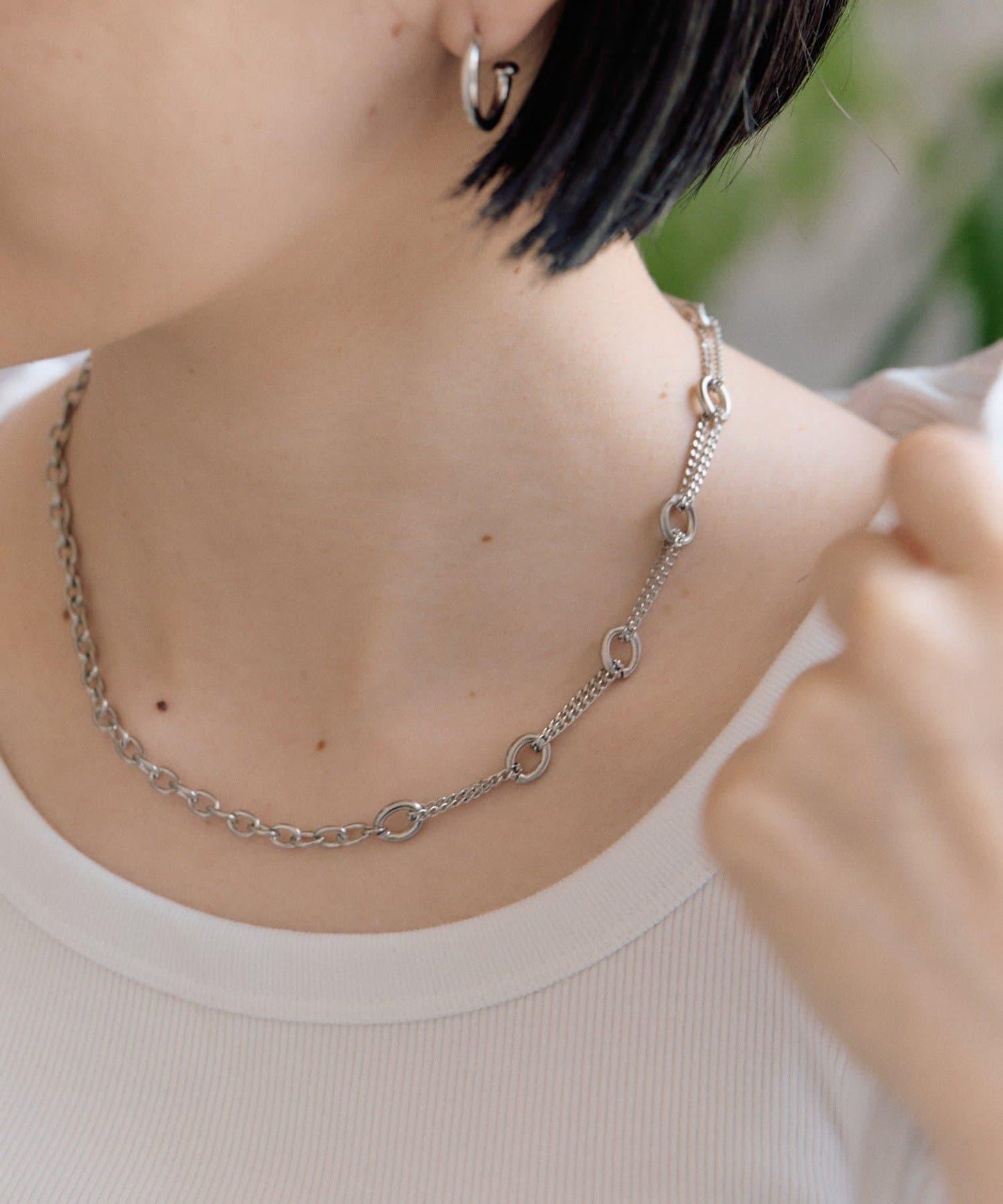 金屬過敏適用/不鏽鋼 跳躍D鏈條項鍊