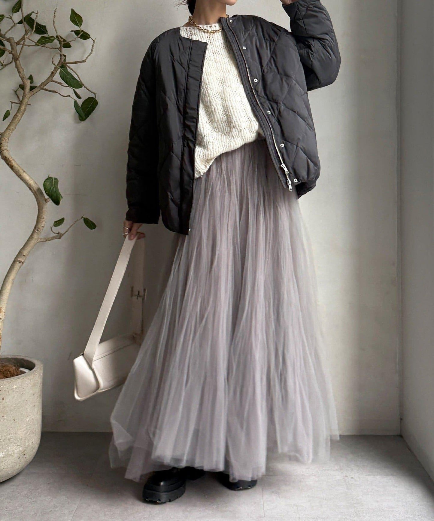 彈力塔夫綢羅紋袖短款羽絨服