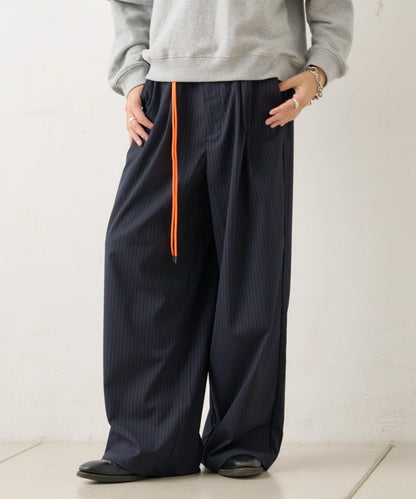 【WHIMSIC/2尺碼可選】細條紋寬鬆西裝褲