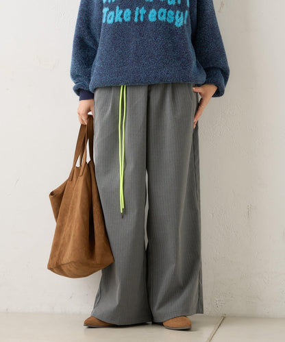 【WHIMSIC/2尺碼可選】細條紋寬鬆西裝褲