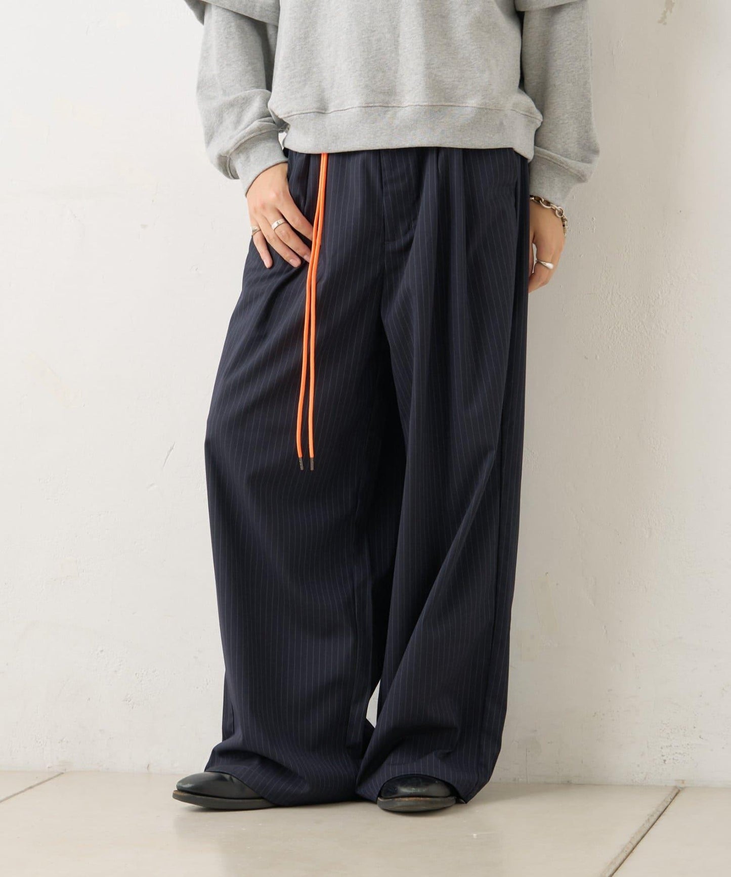 【WHIMSIC/2尺碼可選】細條紋寬鬆西裝褲