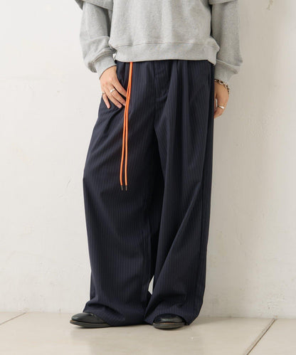 【WHIMSIC/2尺碼可選】細條紋寬鬆西裝褲