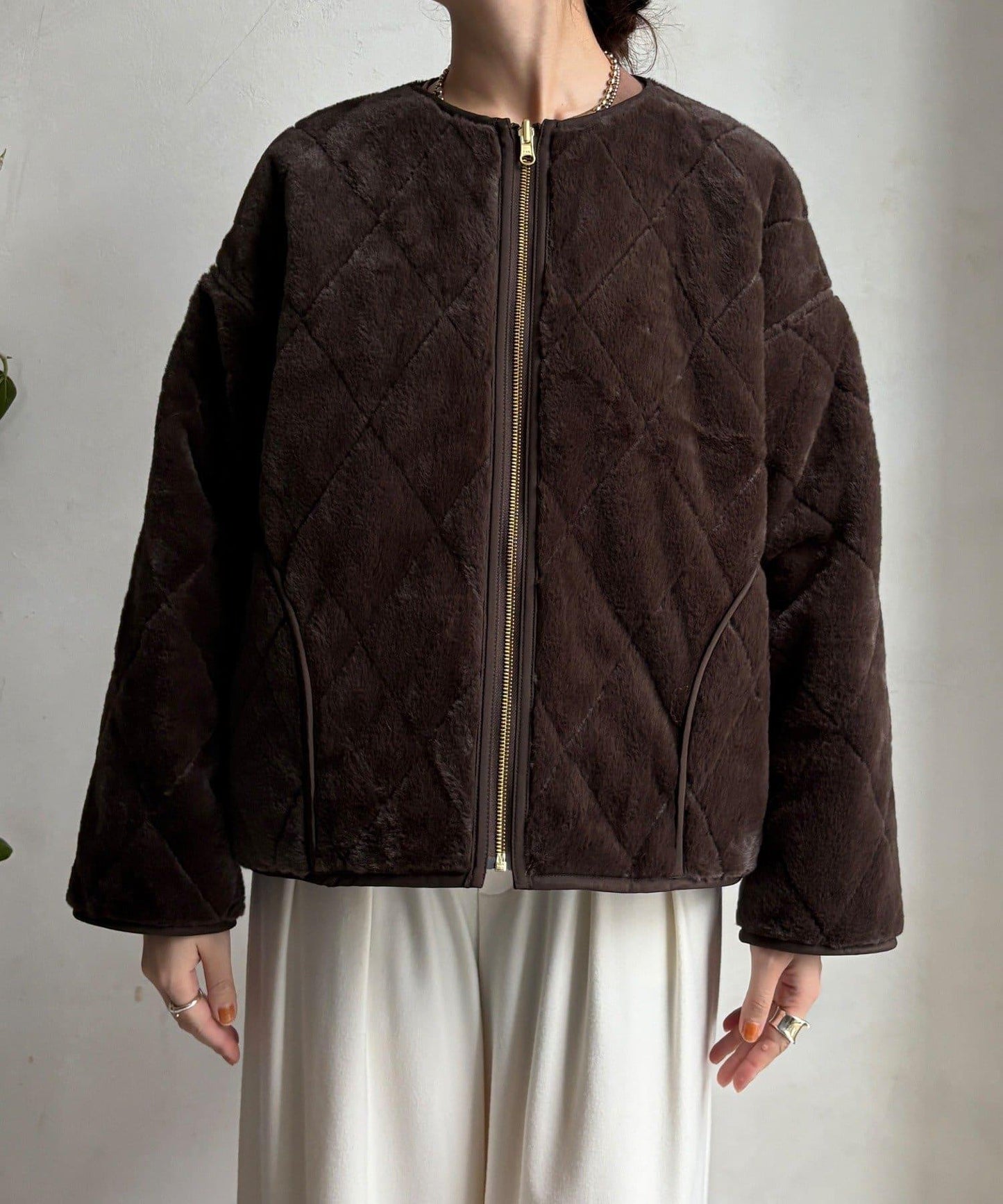 可雙面穿仿毛絎縫大衣