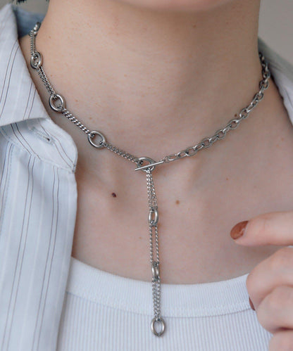 金屬過敏適用/不鏽鋼 跳躍D鏈條項鍊