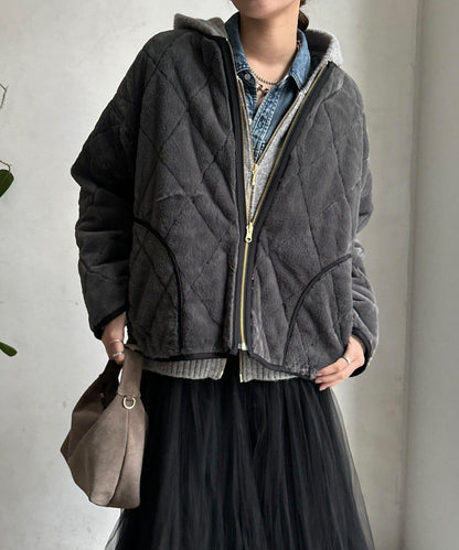 可雙面穿仿毛絎縫大衣