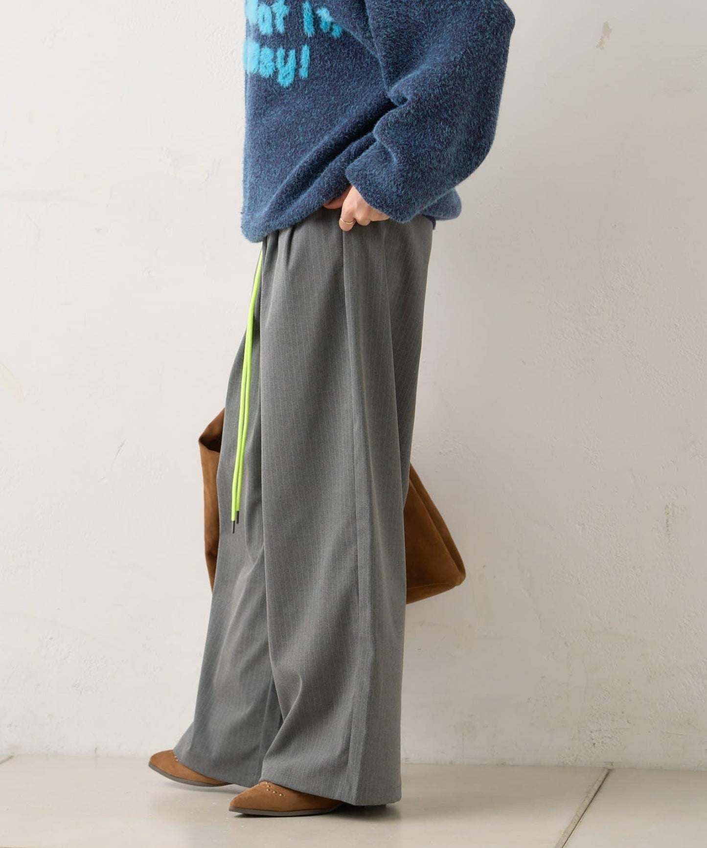 【WHIMSIC/2尺碼可選】細條紋寬鬆西裝褲