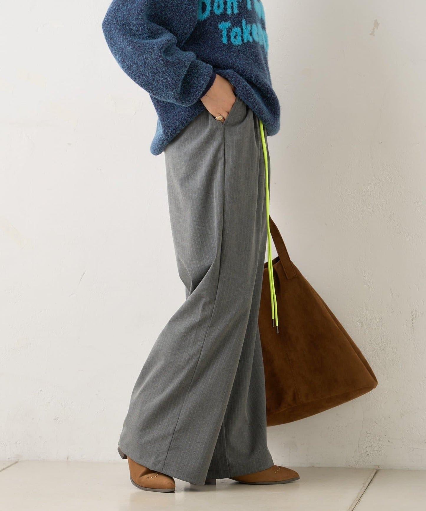 【WHIMSIC/2尺碼可選】細條紋寬鬆西裝褲