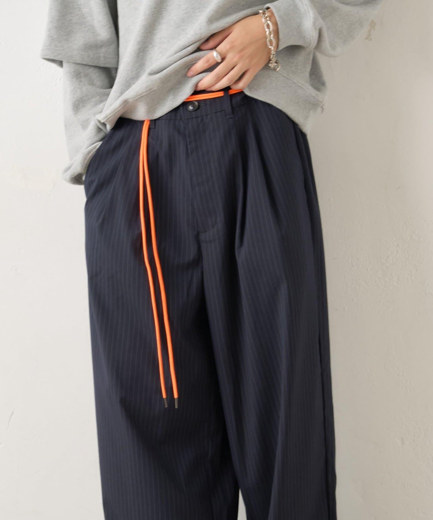 【WHIMSIC/2尺碼可選】細條紋寬鬆西裝褲