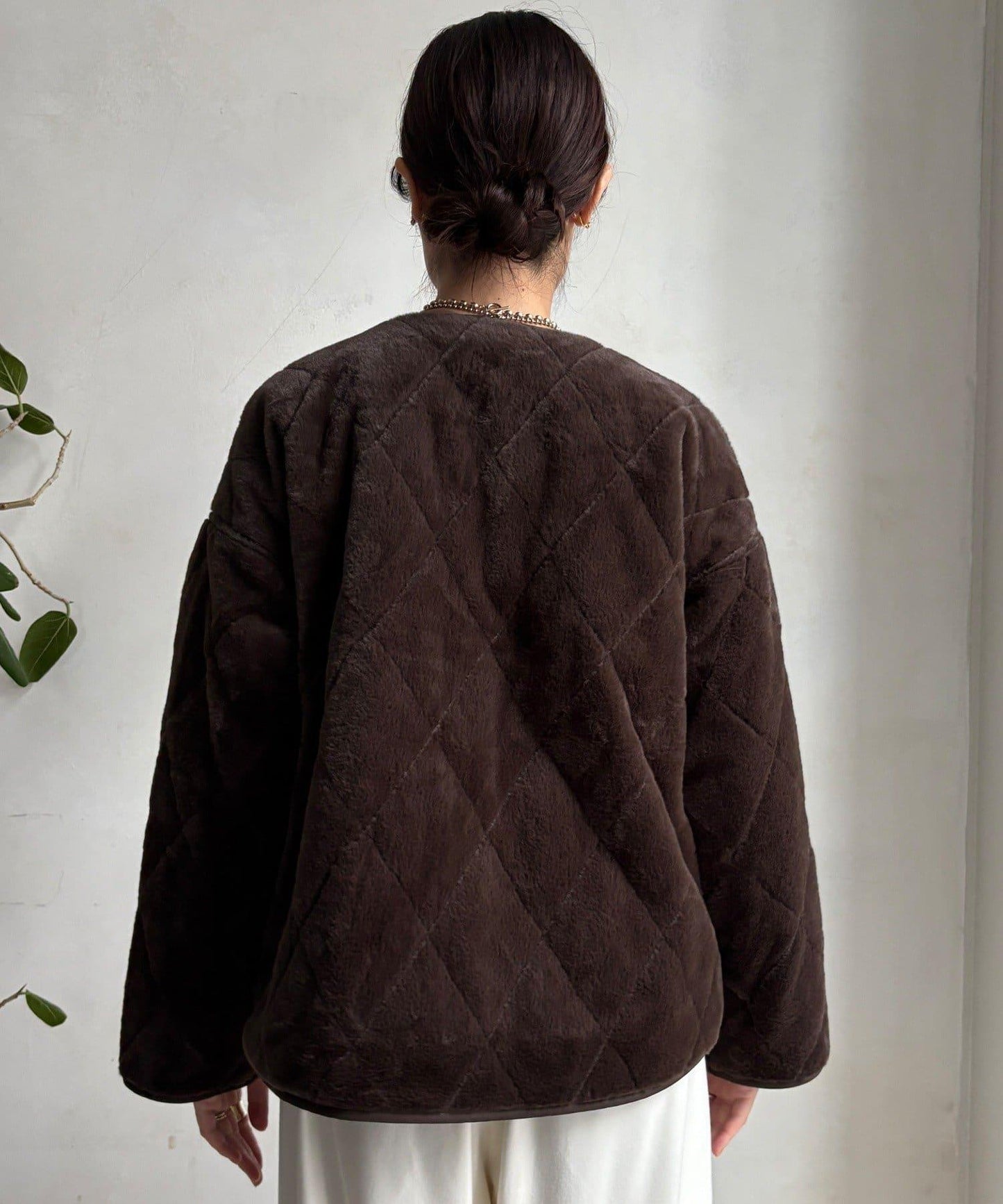 可雙面穿仿毛絎縫大衣