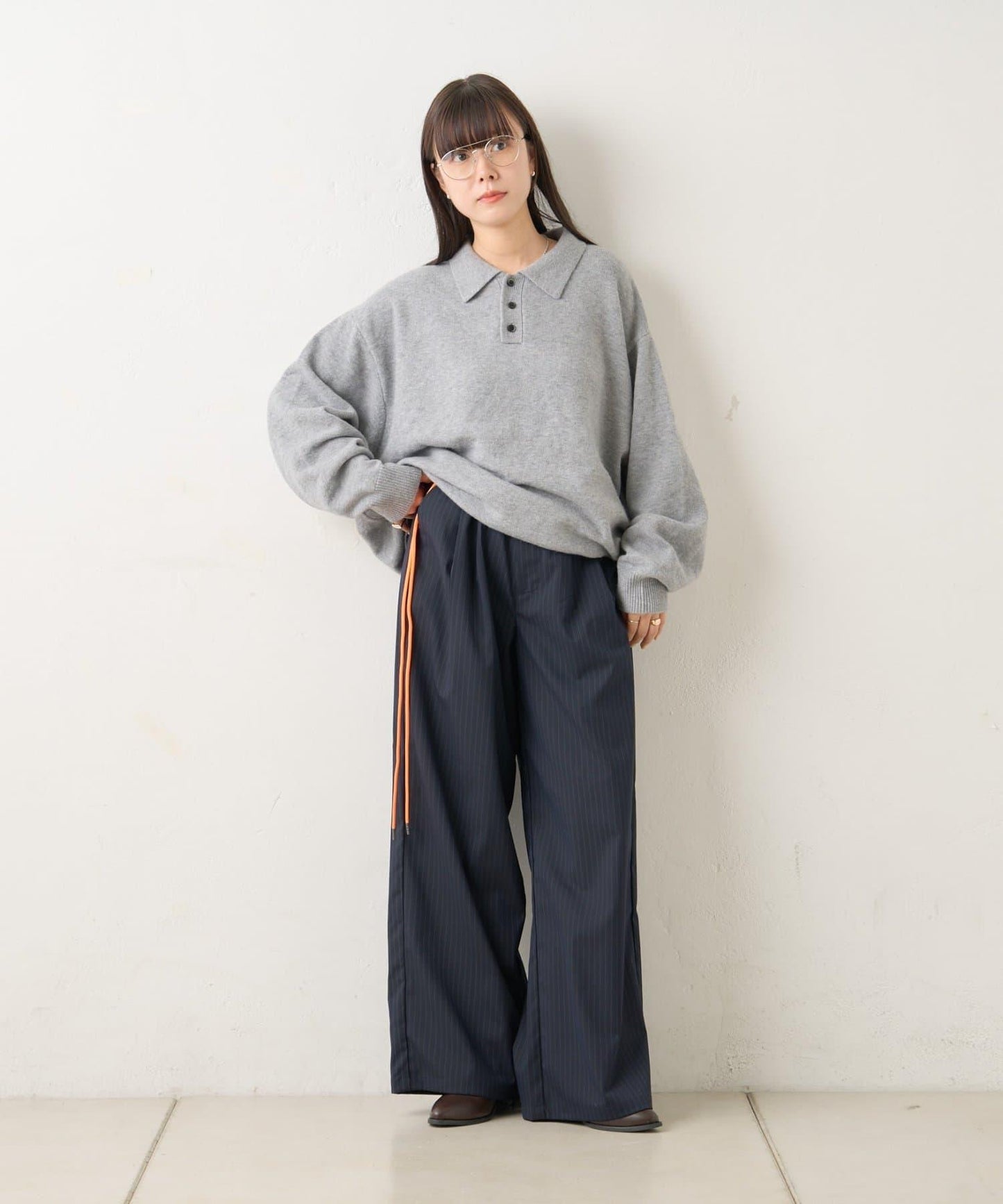 【WHIMSIC/2尺碼可選】細條紋寬鬆西裝褲