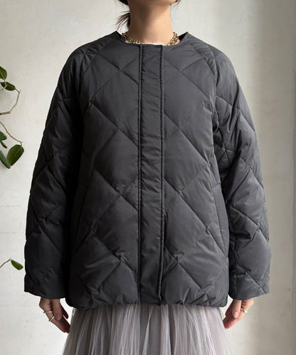 彈力塔夫綢羅紋袖短款羽絨服