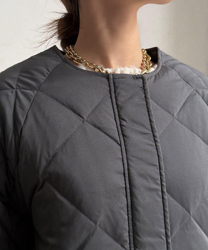 彈力塔夫綢羅紋袖短款羽絨服