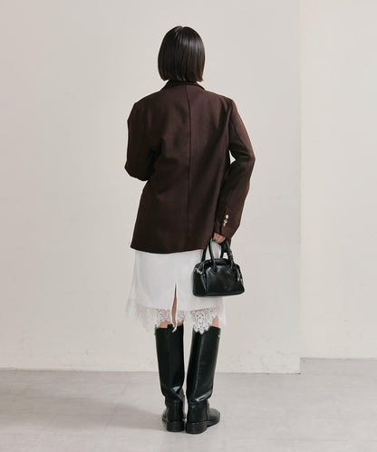 下襬蕾絲多功能半身裙